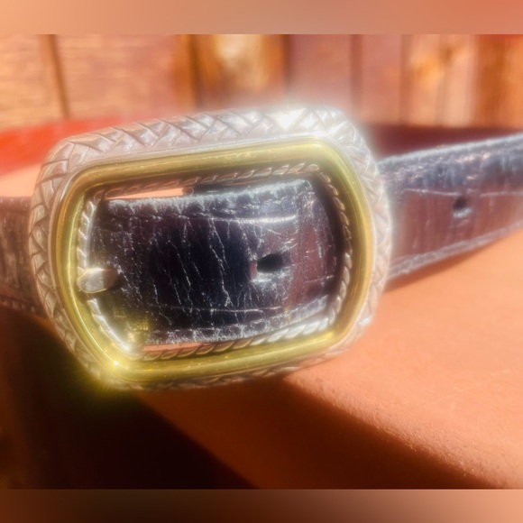 Brighton Marcus Two-Tone Reversible Twist Belt Convertible Brown Black Silver - Picture 9 of 12